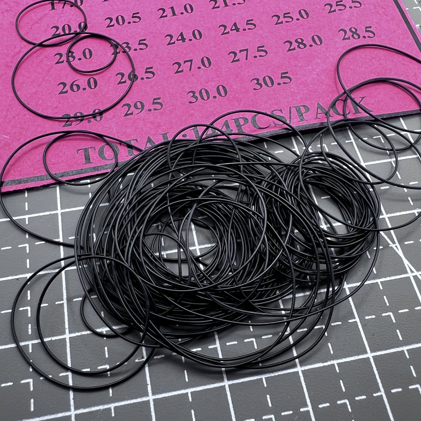 144pcs 0.4mm Thickness 40 Sizes Waterproof O Ring Kit Watch Back Gasket Washers