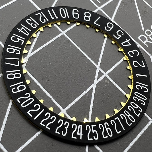 Original Black Date Disk Wheel for ETA 7750 movement, precise watch accessory.
