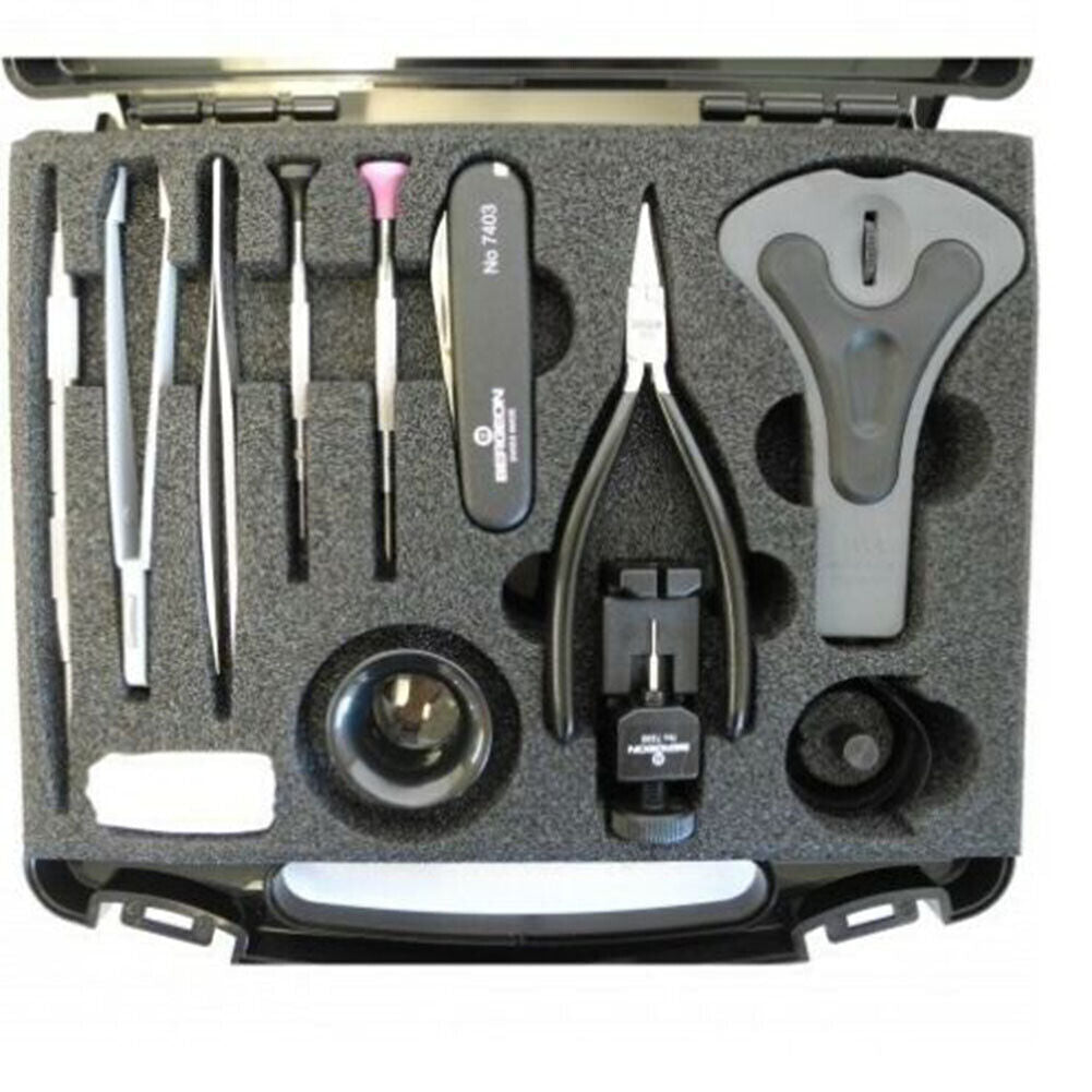 Bergeon 7812 Uhrmacher-Schnellservice-Werkzeugkoffer-Set, Uhrmacher-Uhrenreparatur