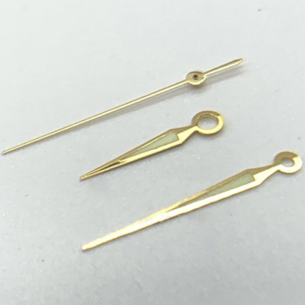 Aiguilles de montre luminescentes vertes à 3 aiguilles, or rose/argent/doré, pour ETA2836