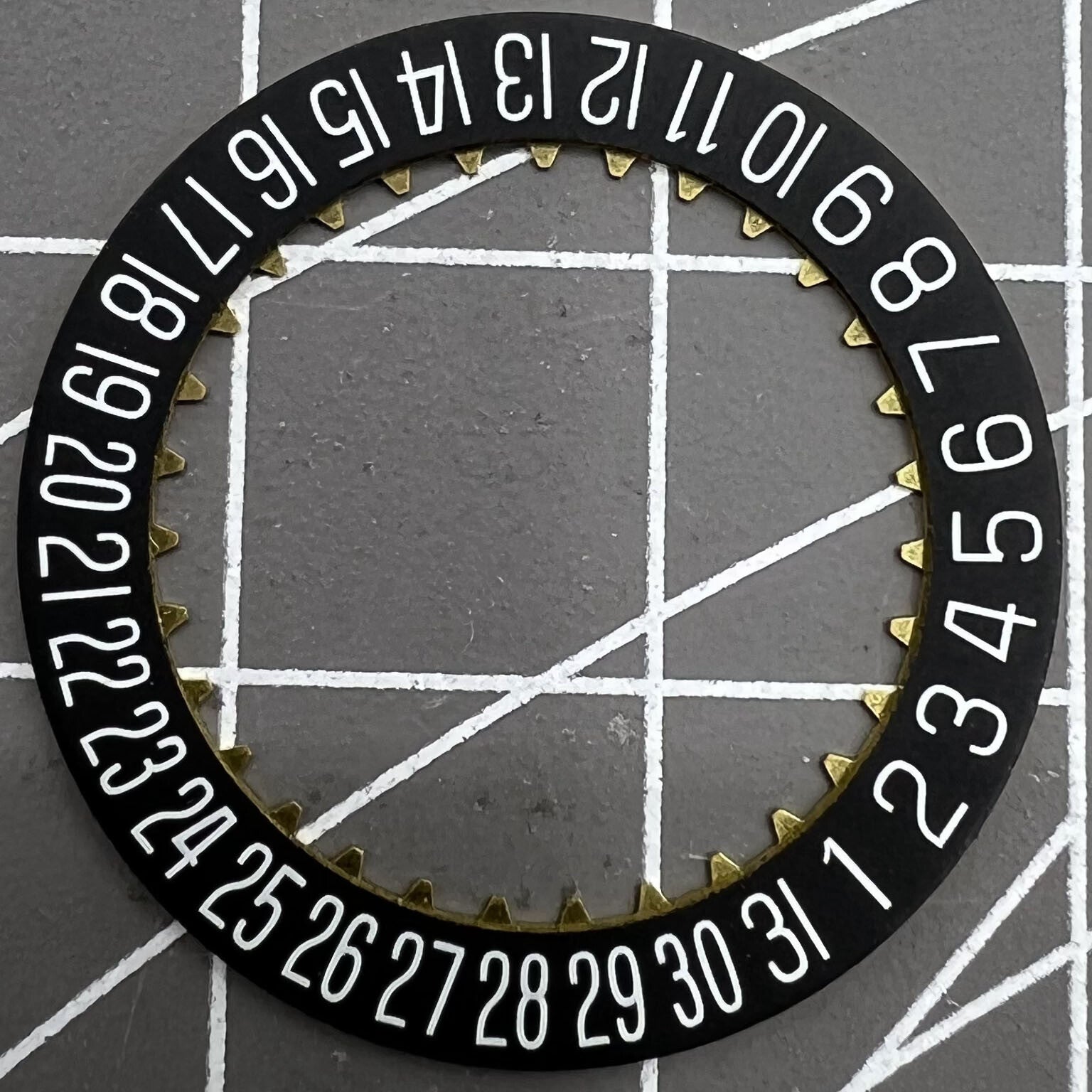 Original Black Date Disk Wheel for ETA 7750 movement, precise watch accessory.