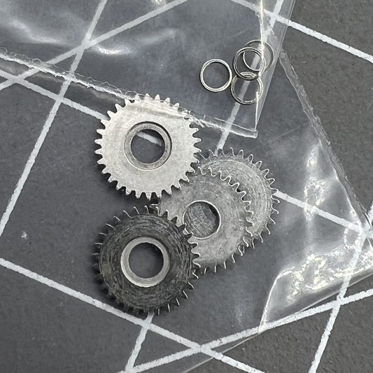 Set of 4 Generic Crown Wheels for China Made 7120 Watch Movement, precise replacement parts.