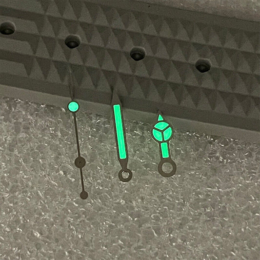 C3 green luminous watch hands set for SKX/SBBN with NH35A/NH36 movement by P1-7-A, ideal for nighttime visibility