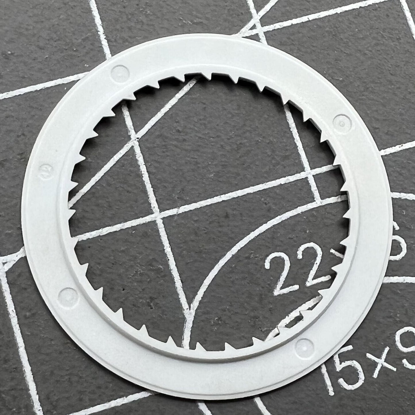 Vintage numeral font golden date wheel for Miyota 8215 watch movement, ideal for precise date display.