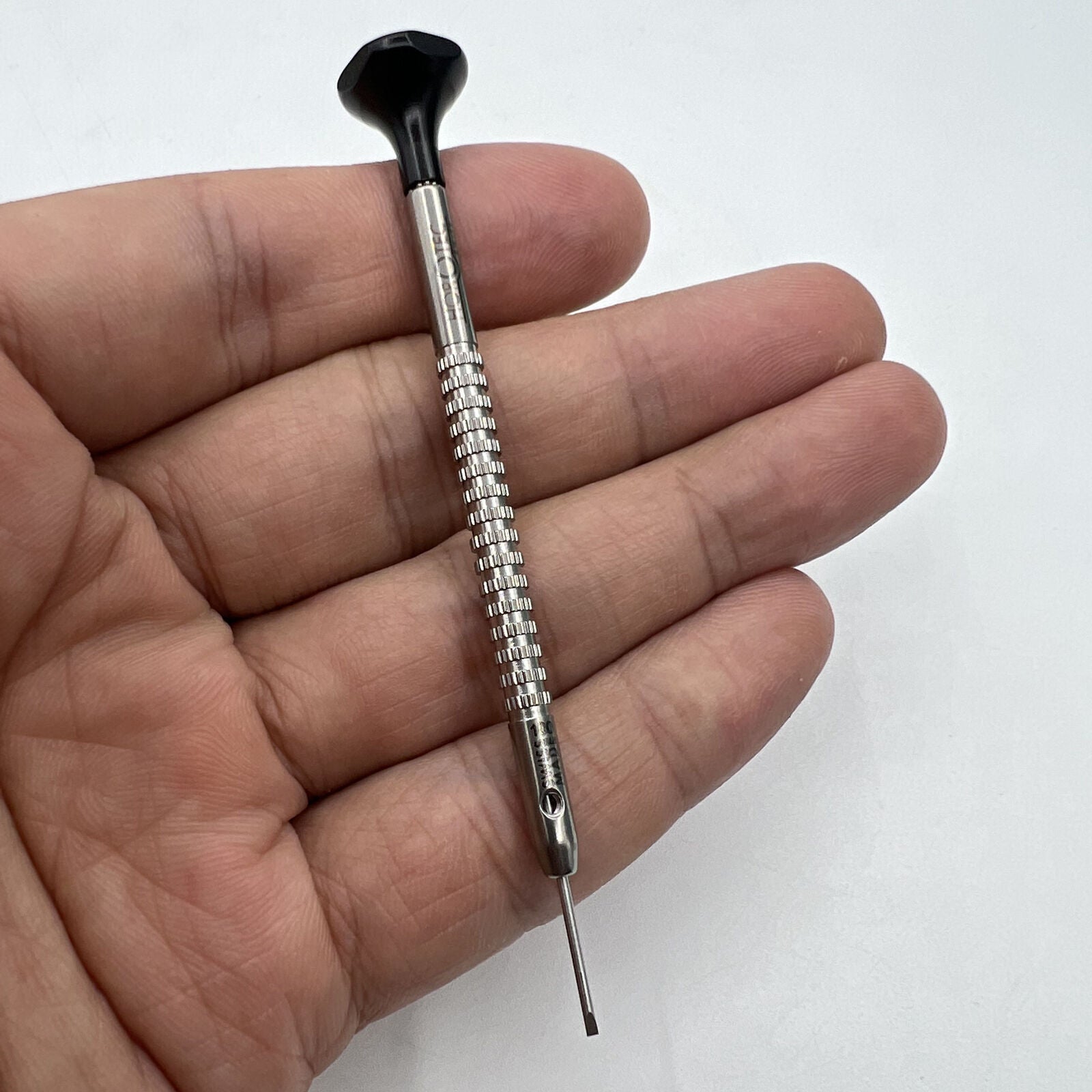 Horotec MSA01.218-100 black 1.00mm precision watchmakers screwdriver for detailed watch repair tasks.