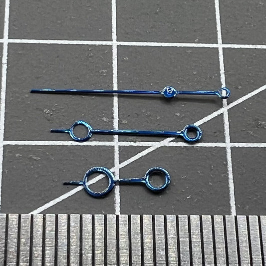 Blue hollow bubble-shaped watch hands without lume for NH35, NH36, 4R, and 7S movements.