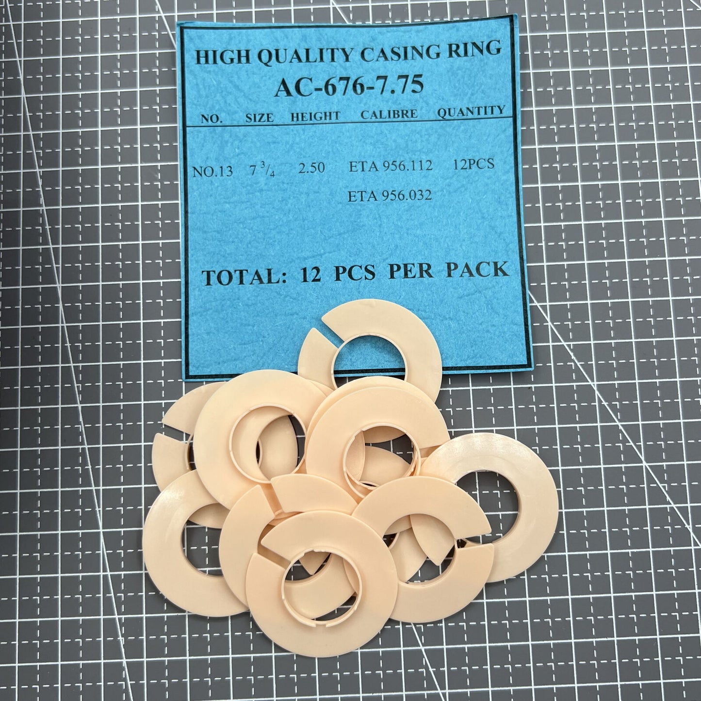 12 pièces 1 ligne tailles mouvement boîtier entretoise boîtier bague support #AC-676-7.75