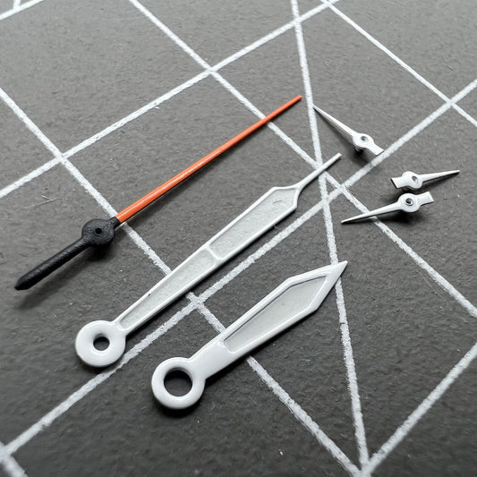 14mm green lume arrow-shaped watch hands for Miyota 0S20 quartz movement precision.