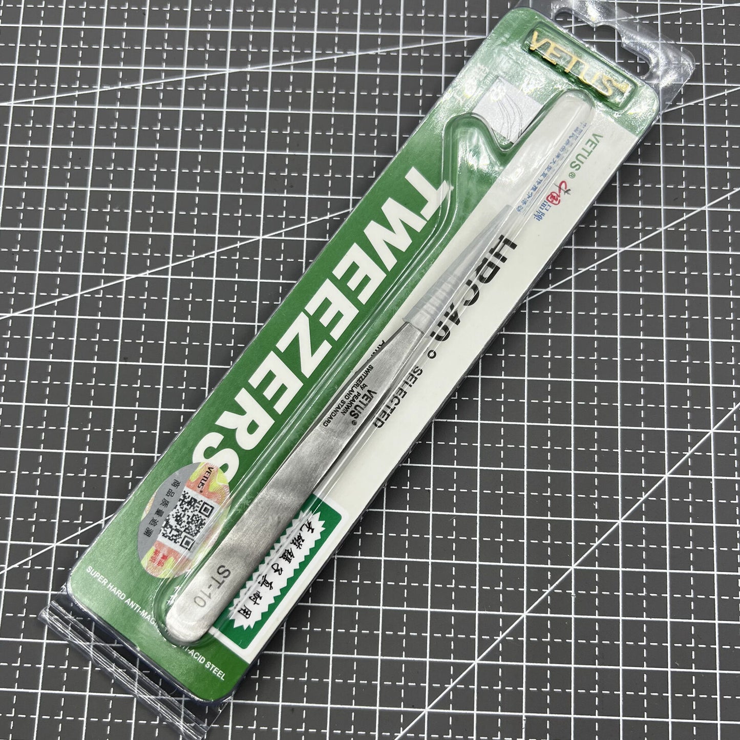 Pince à épiler ST10 antimagnétique, ultra-dure, antiacide, en acier inoxydable, antimagnétique