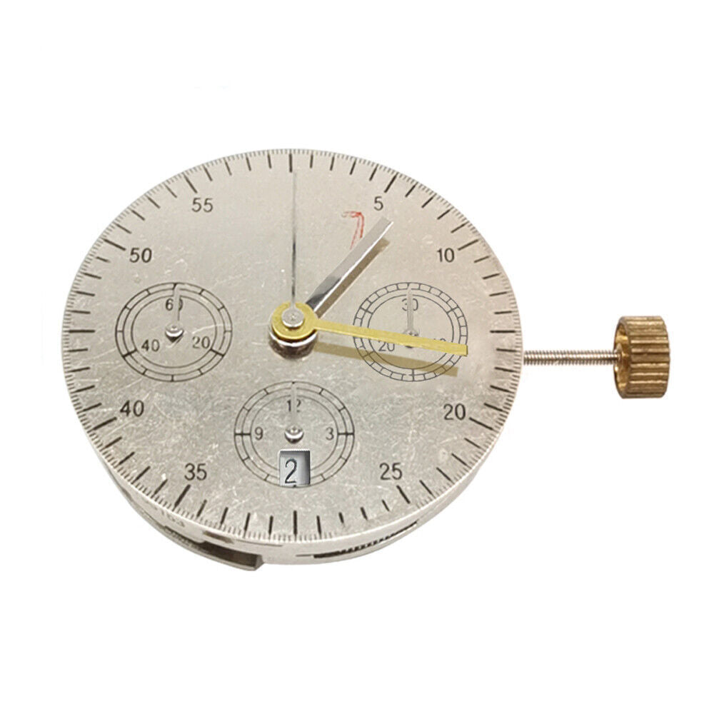 China Made 7750 Chronograph Movement @6 White Single Calendar Second @9 ETA 7750
