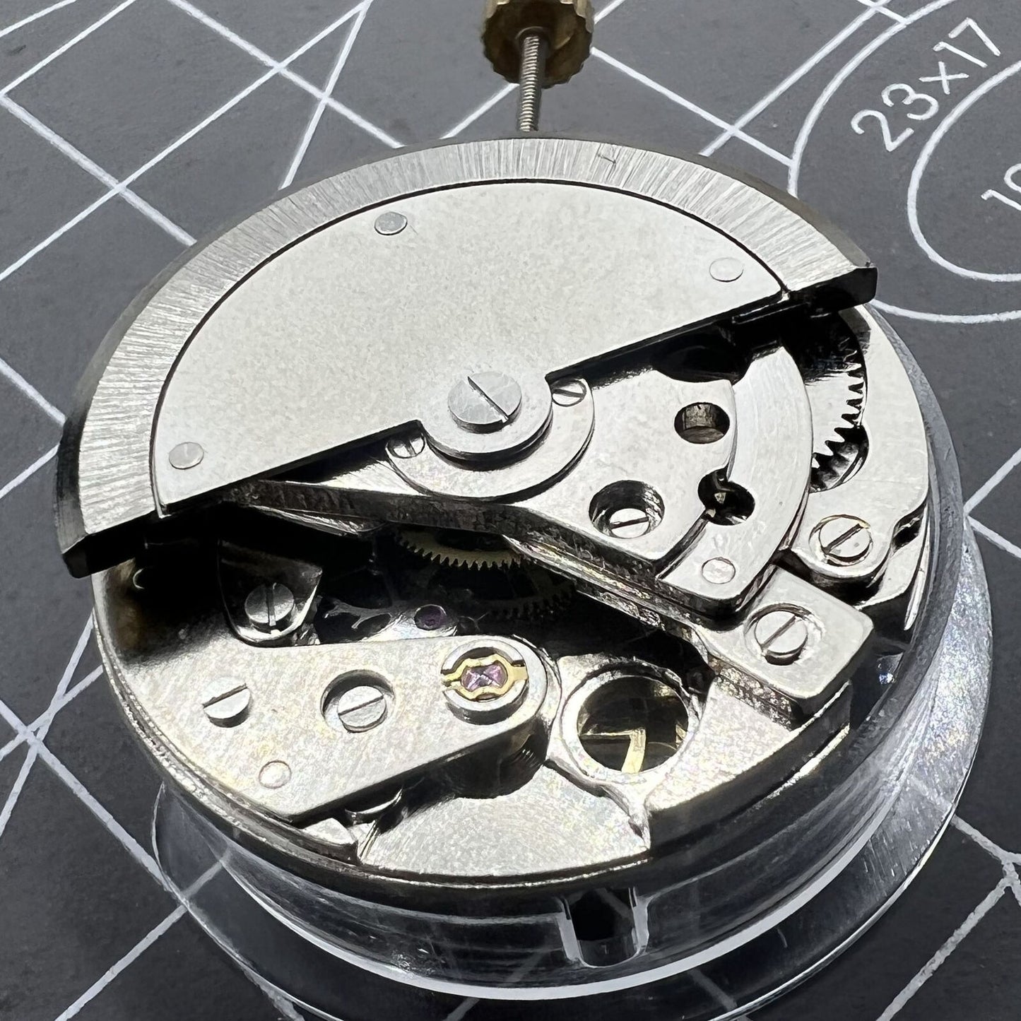7120 Automatic Mechanical Movement Moon Phase At 6 Bare Balance Wheel