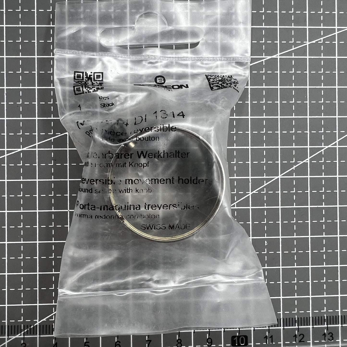 Swiss Bergeon 5914 13 1/4 Ligne Reversible Movement Holder with Knob Fit for ETA