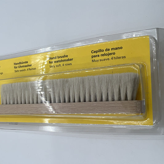 Bergeon 6377-4 soft 4-row watch hand cleaning brush for delicate watch maintenance
