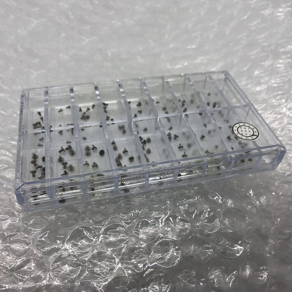 High End S/S Mini Screw set for watch case backs, straight line head, 180PCS, multiple sizes