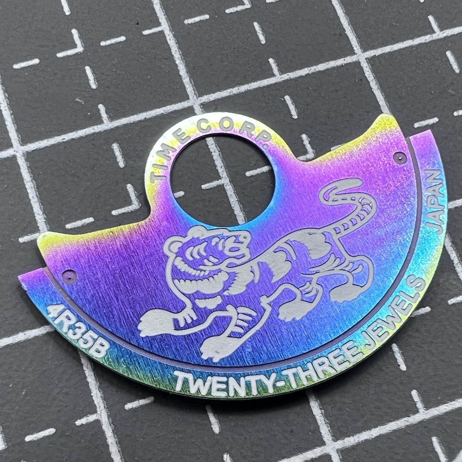 Colorful China Zodiac Tiger watch rotor overlay in white font for NH35 NH36 7S26 movements