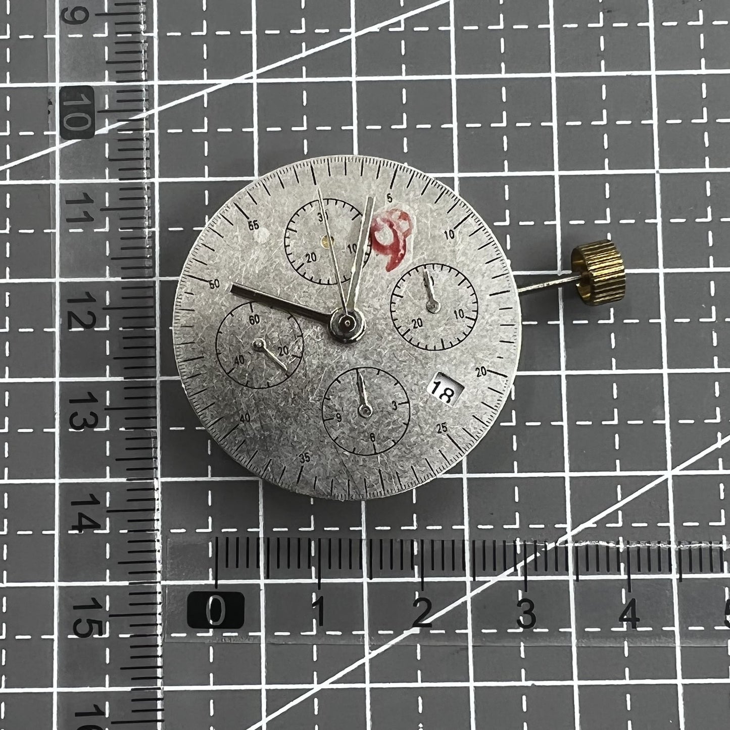 Schwarzes Dandong 7753 7750 Automatisches mechanisches Uhrwerk Kleine Sekunde@9