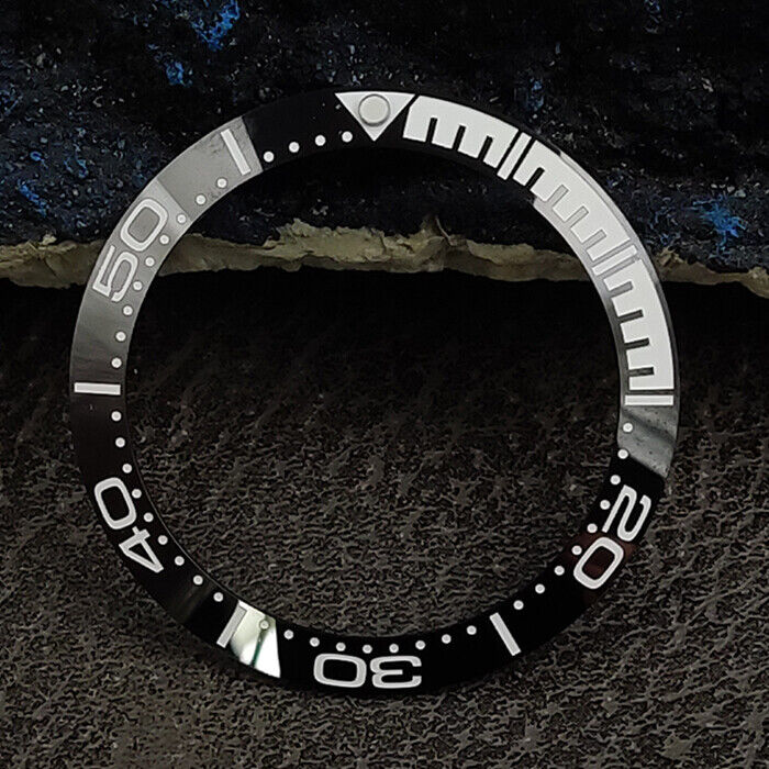 38 mm schwarze Viertelskala-Keramik-Lünette, poliert, wasserdicht, für Herrenuhr