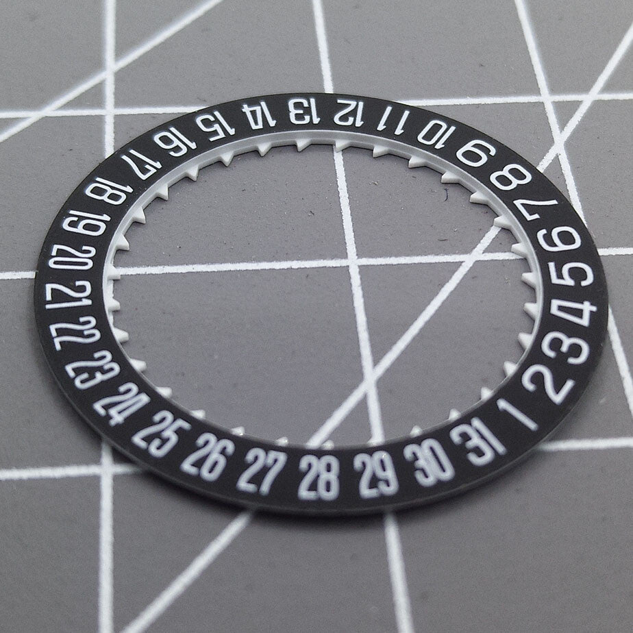 Set of 3 black date disk wheels for Miyota 8215 movement, date display at 6 o'clock position, generic brand