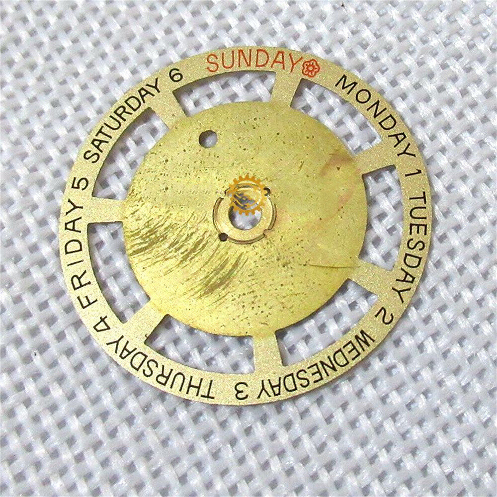 Red Number Golden English Font Week Disk Wheel Generic Fit for Movement 2834 #19