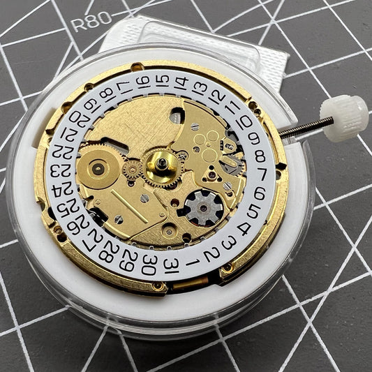 Swiss Made ETA205.911 golden watch movement for kinetic energy watches by ETA, precise and original mechanism.