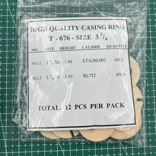 T-676 watch case spacer ring holder, size 3.75, 12 pieces for precise movement casing adjustments.