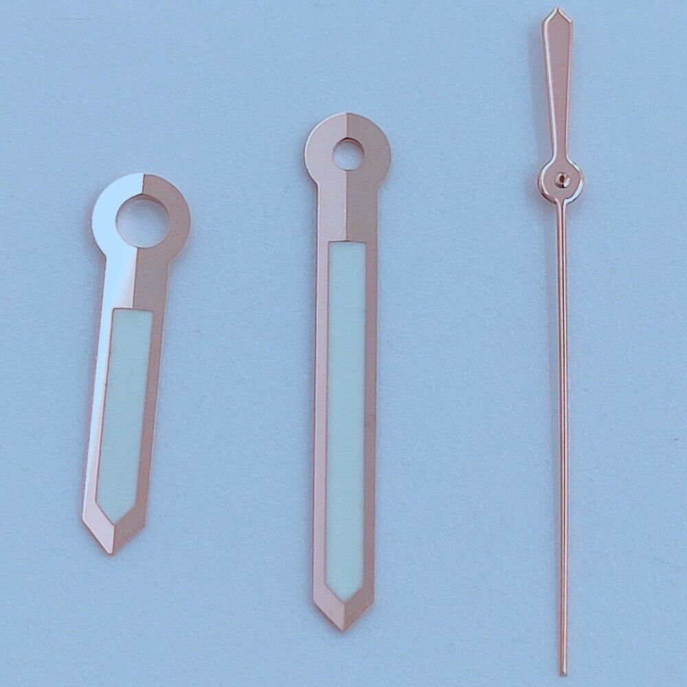 13 mm roségoldene Zierleiste, weiß lackiert, grüne Leuchtzeiger für NH35 NH36 7S26