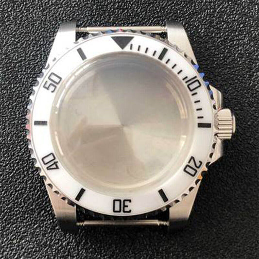 316L stainless steel watch case with convex sapphire glass, 40mm, compatible with NH35/NH36 movements.