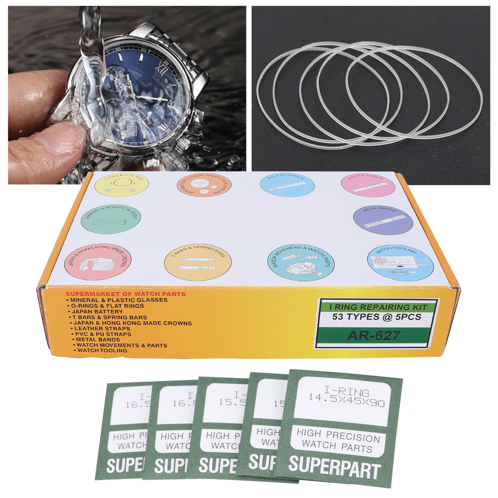 265pcs Plastic Waterproof O Ring Watch Back Gasket Seals Watch Repair Tools
