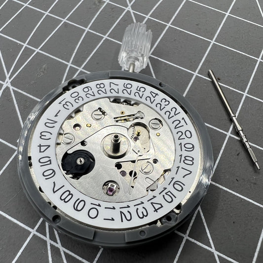 NH37A automatic watch movement with single calendar, precise mechanical timekeeping by Seiko.