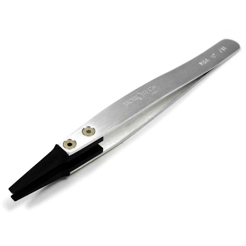 Horotec MSA12.711 Tweezer Carbon Fibre Hard Tipped Broad Flat Tip Watchmaker Too
