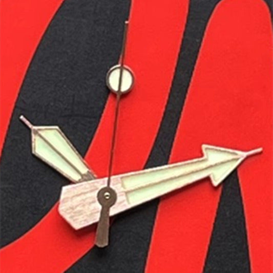 Rose golden luminous diving watch hands for SKX/SBBN, C3 green glow, compatible with NH35A/NH36 movements.