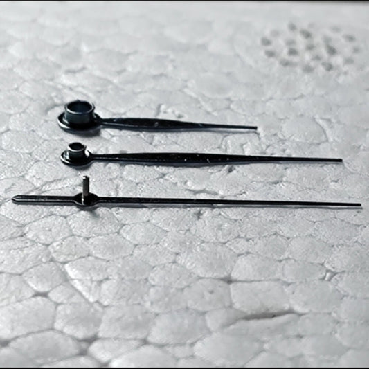 Polished blue leaf-shaped watch hands for LB06 movement, precise accessory.