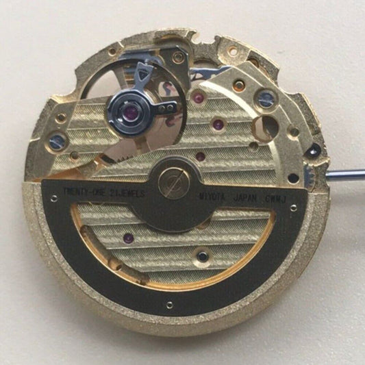 Golden hollow Miyota 82S0 automatic mechanical watch part by Japan Made, precise movement component