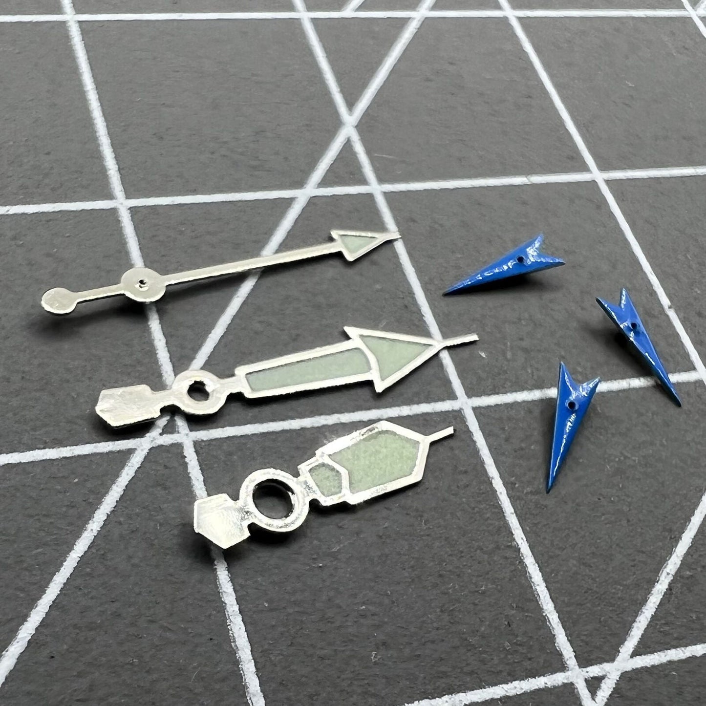 Blue luminous small second watch hand with silver trim, compatible with Miyota OS10 OS20 OS60 OS80 models.