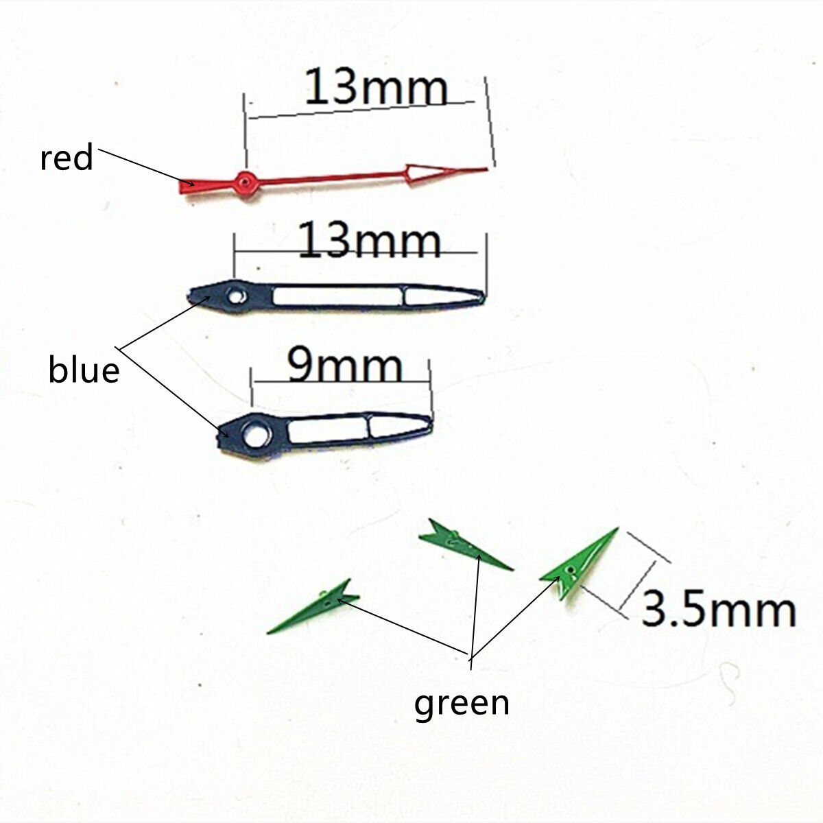 13 mm blaue Zierleiste, weiß lackierte Uhrzeiger für Miyota OS10 OS20 OS22 OS60 OS80