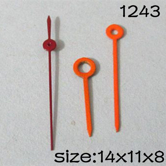 Set of replacement watch hands for Miyota 2035 movement, sizes 14mm, 11mm, and 8mm, brand NO.1243.