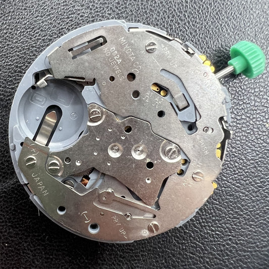 Japan Miyota OS2A watch movement with multifunctional date display at 6 o'clock, precise quartz timing.