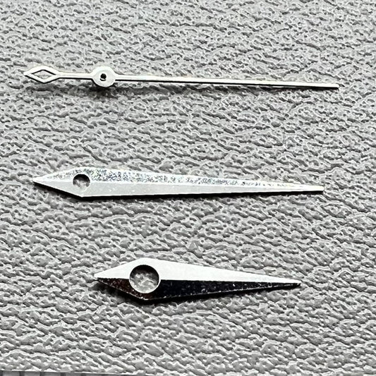 Silver cocktail-style no lume watch hands set for NH35/36, NH38, NH72, NH70