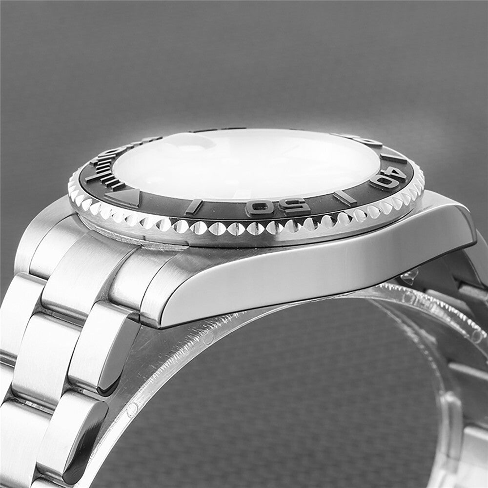 Boîtier de montre lumineux en acier inoxydable 40 mm, verre saphir, bracelet et mouvement NH35