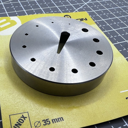 Swiss Bergeon 30110 precision metal tool for adjusting balance and hairspring in watchmaking.