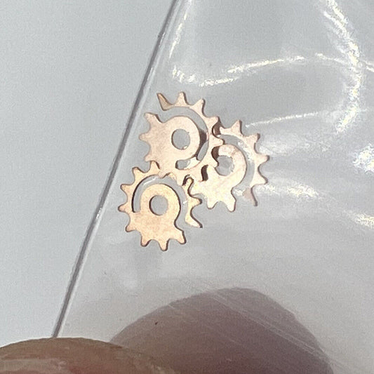 Date indicator driving wheels compatible with Ronda 705/715/515/505 movements for precise watch repairs.