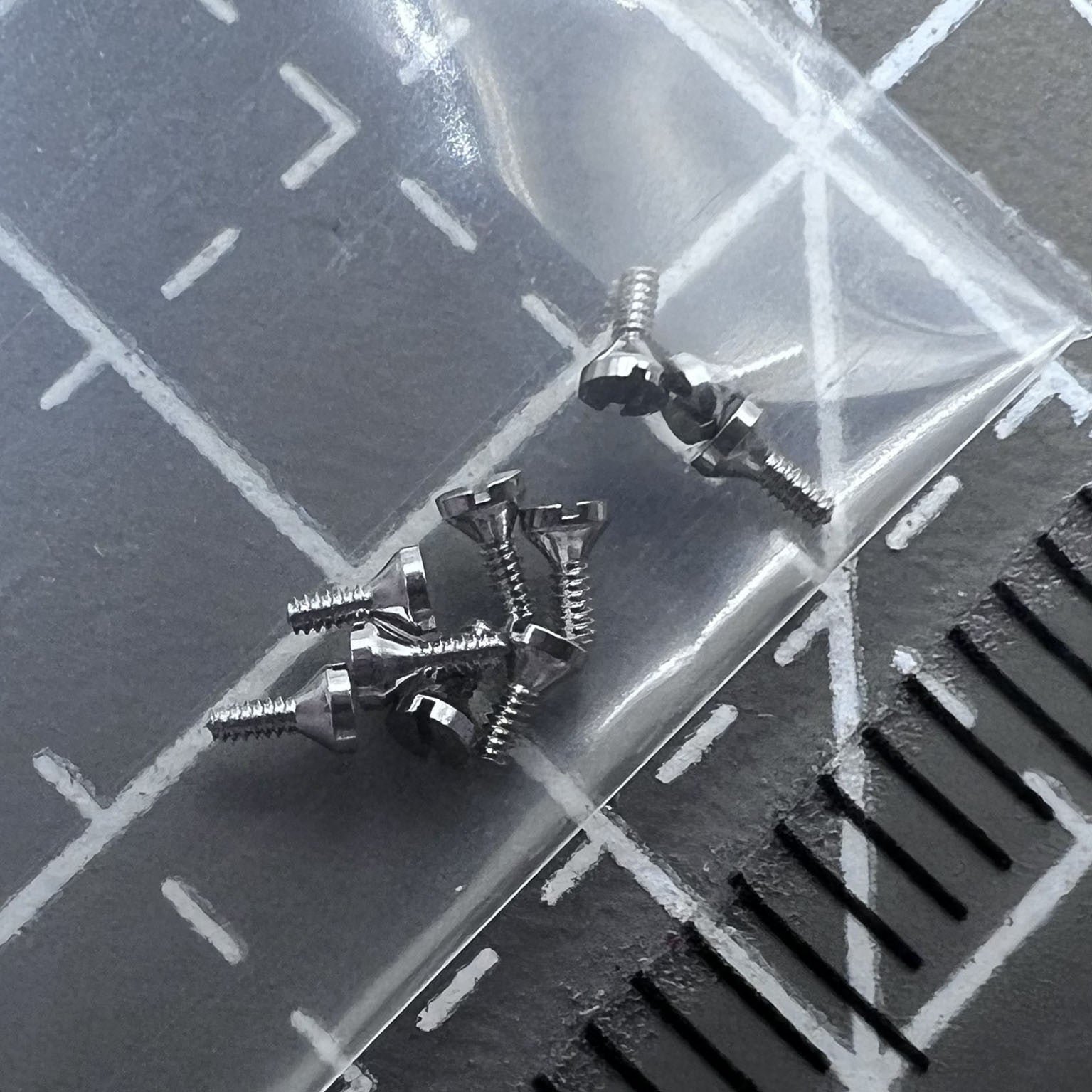 Set of 5 Miyota 8200 watch dial foot pin screws, durable replacement parts for precise assembly