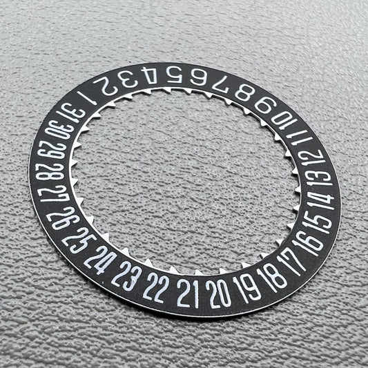 Black date disk wheel for Miyota 9015 watch movement, date display at 3 o?clock, 2-piece set.
