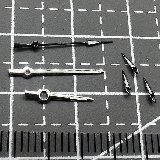 Silver 13mm watch hands with black trim and lume for Miyota OS10 OS20 OS22 OS60 OS80 OS11