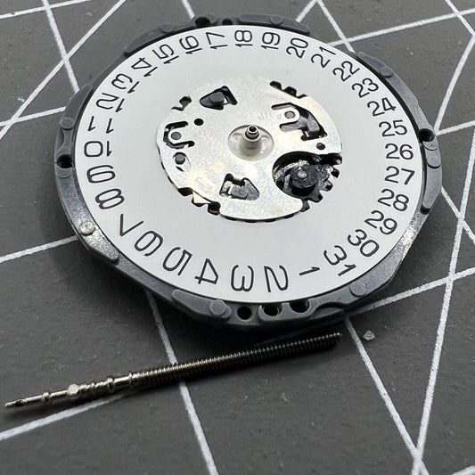 Epson VJ32B quartz watch movement with single calendar at 3 o'clock, Japan made precision part.