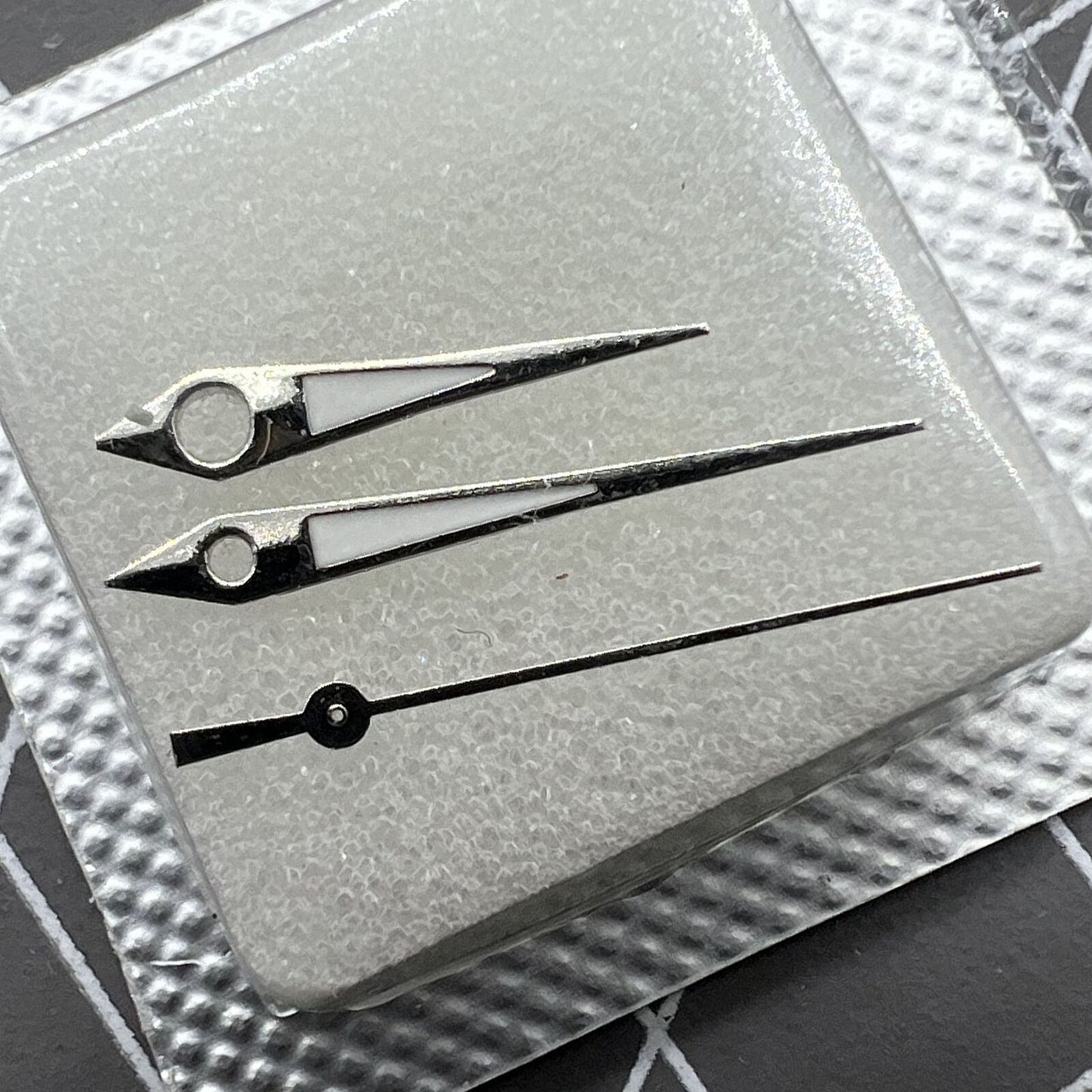 Green luminous 14mm men's watch hands set for Miyota NH35/NH36 movement, ideal for precision timepieces.