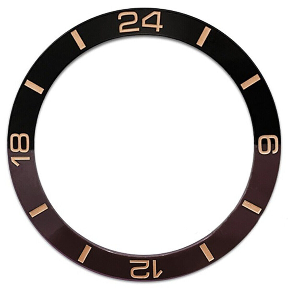 38 mm braun + schwarz Halbmaßstab Keramik poliert Uhr Lünette Fit für SUB007 Uhr