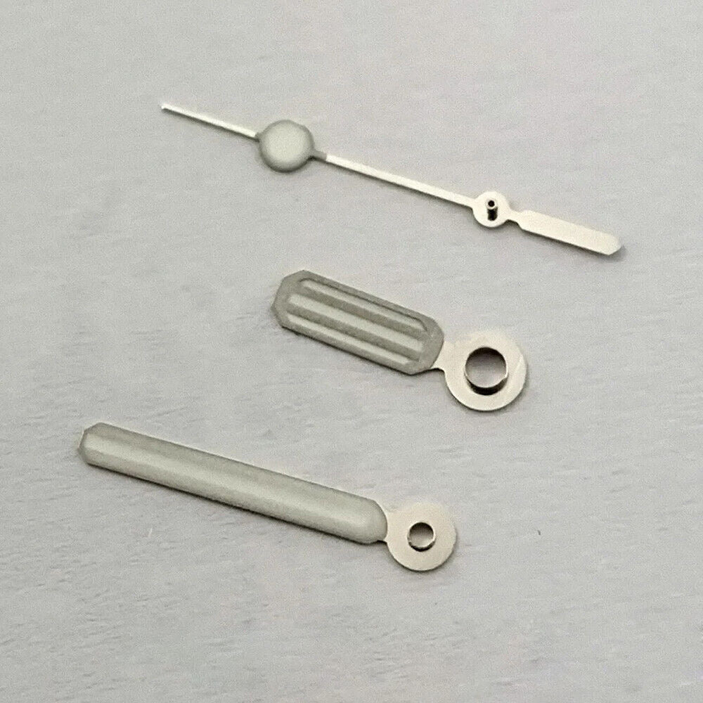 Silver trim luminous watch hands compatible with Miyota 8205 8215 821A movements, ideal for night visibility.