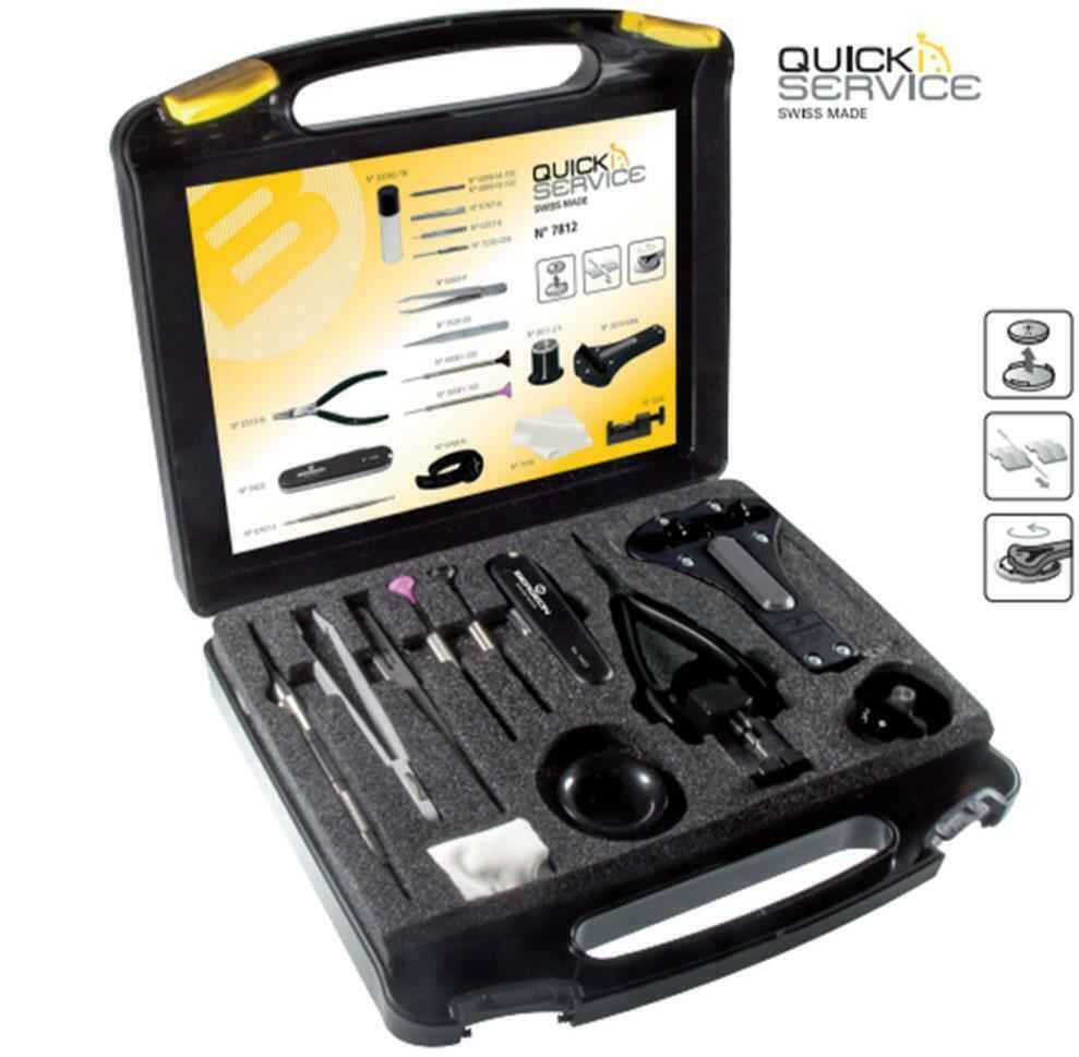 Bergeon 7812 Uhrmacher-Schnellservice-Werkzeugkoffer-Set, Uhrmacher-Uhrenreparatur