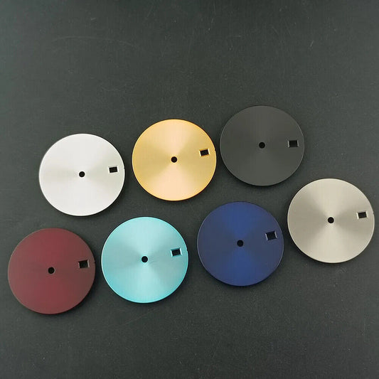 Colorful matte 28.5mm watch dial for NH35 NH36 movement, vibrant design.